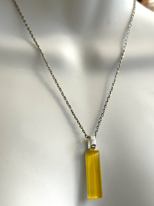 Minimal Glass Bar Pendant, Yellow - jewellery - Eclectic Blue Studio