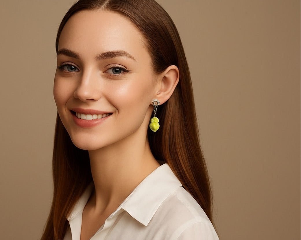 Sacred Heart Sun Disk Stud Earrings - Yellow - jewellery - Eclectic Blue Studio
