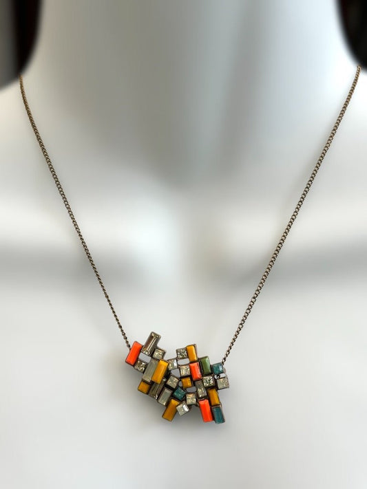 Multicolour Cluster Necklace - Upcycled Limited Edition - jewellery - Eclectic Blue Studio