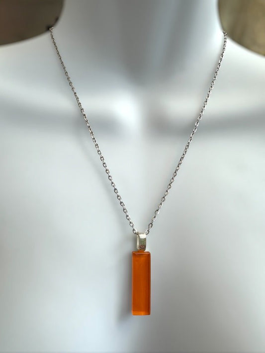 Minimal Glass Bar Pendant, Orange - jewellery - Eclectic Blue Studio