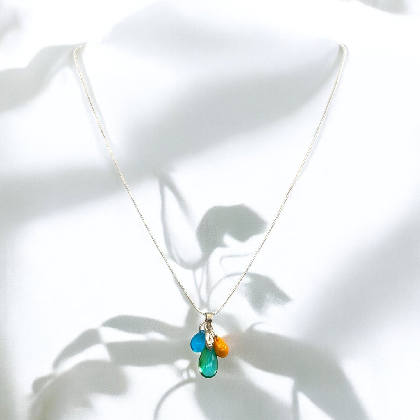 Teardrop Charms Pendant Necklace - jewellery - Eclectic Blue Studio