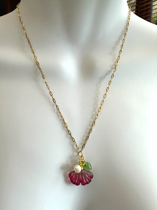 Charms Pendant Necklace, Magenta
