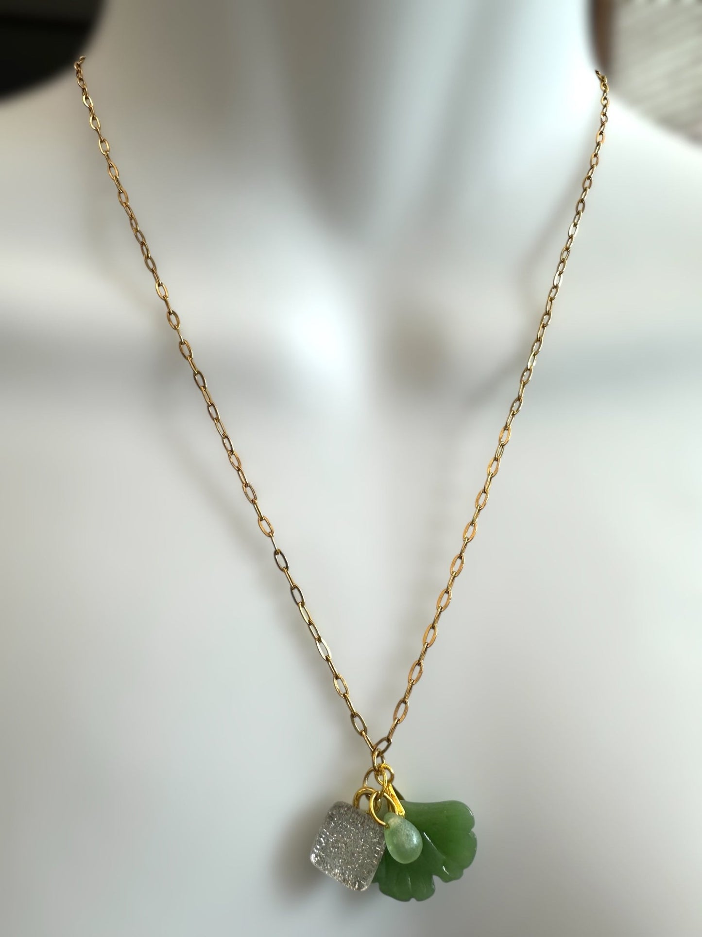 Charms Pendant Necklace, Dark Green - jewellery - Eclectic Blue Studio