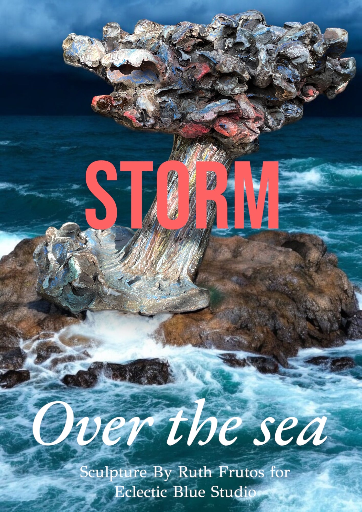 'Storm Over the Sea' - Impermanence & Courage Poetry Card | Original Illustrated Verse