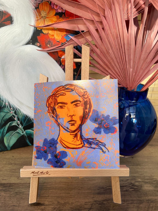 'Sun Amongst the Flowers', Square Greetings Card - Blank Greetings Cards - Eclectic Blue Studio