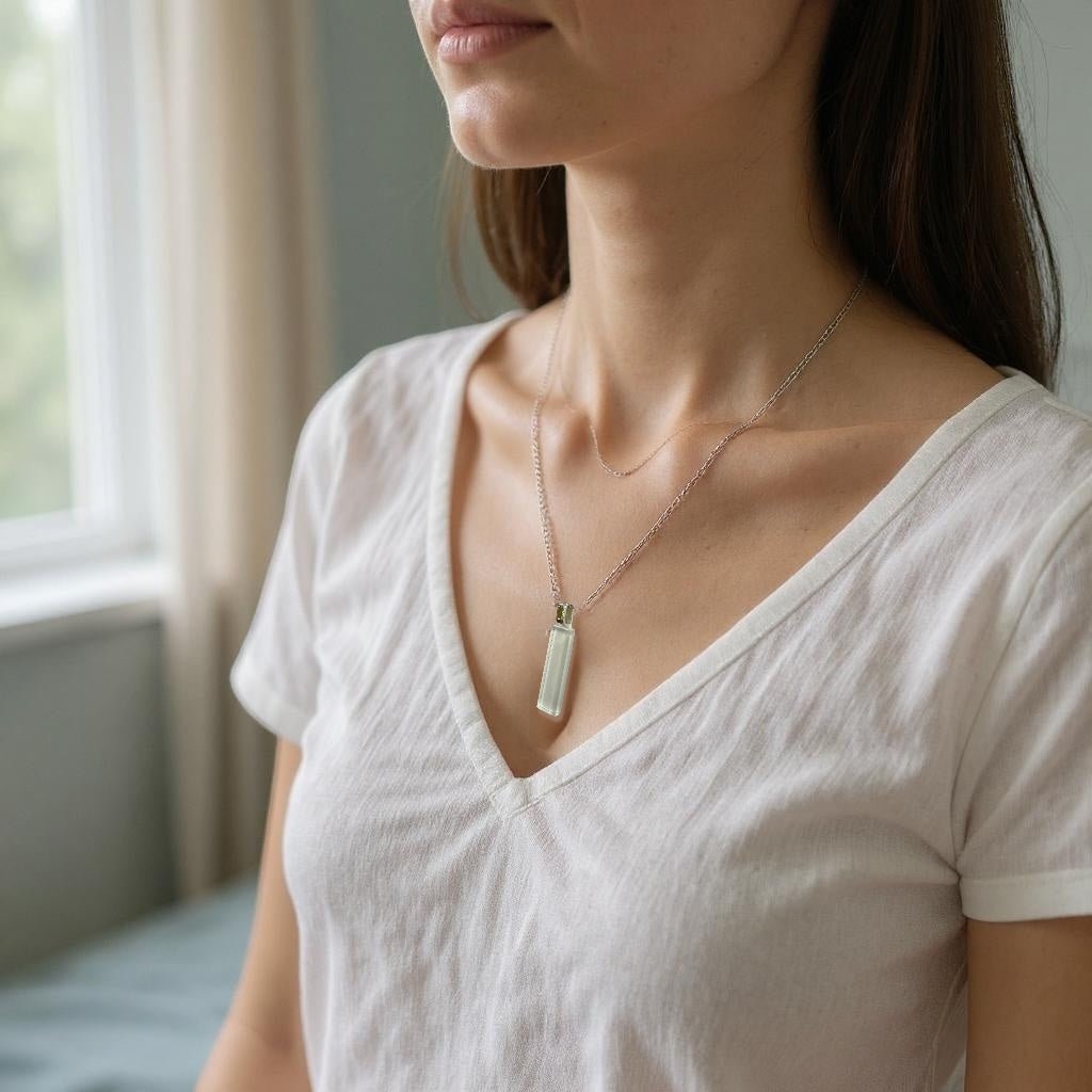 Minimal Glass Bar Pendant, White - jewellery - Eclectic Blue Studio