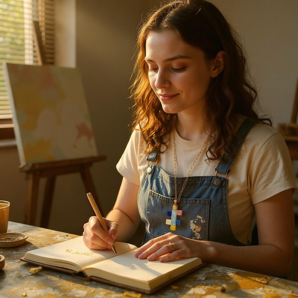 Abstract Key Fused Glass Pendant Necklace, Multicolour