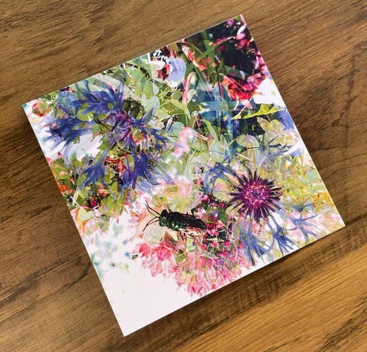 'A Collection of Flowers', Six Square Greetings Cards