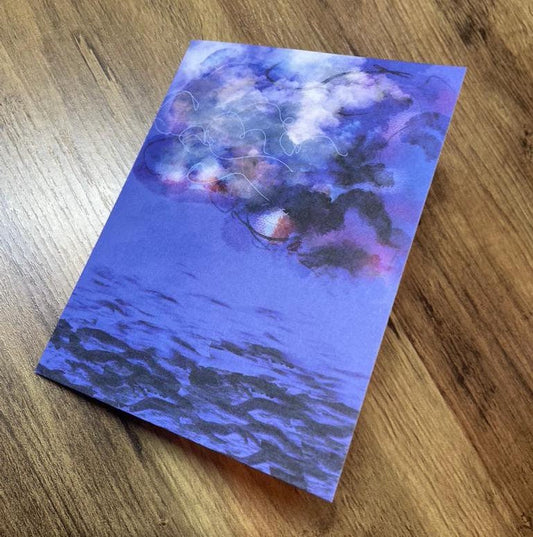 'Storm Over the Sea' - Impermanence & Courage Poetry Card | Original Illustrated Verse