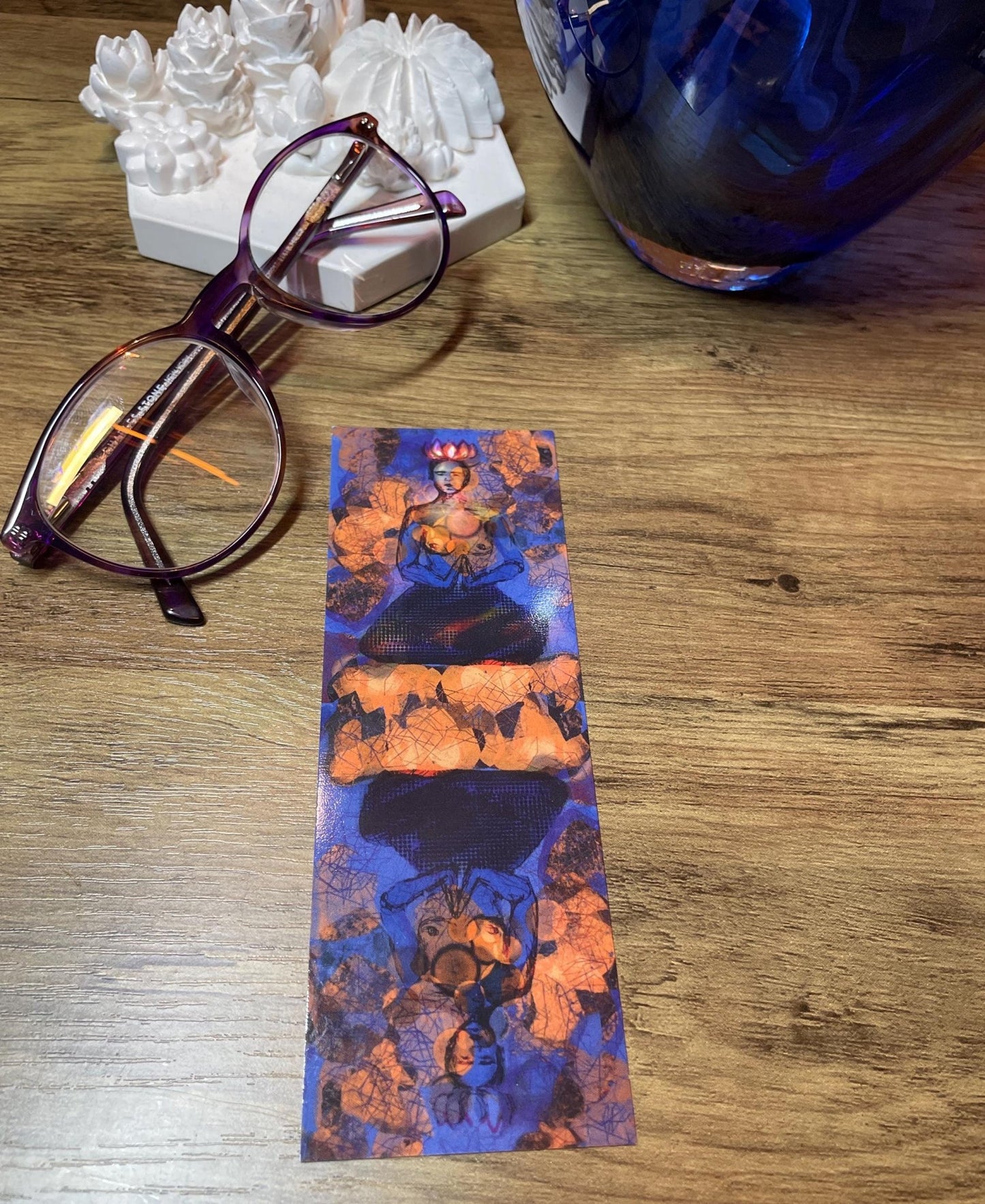 'Mountain Still' - Inner Peace Poetry Bookmark | Original Illustrated Verse - Illustrated poetry cards - Eclectic Blue Studio