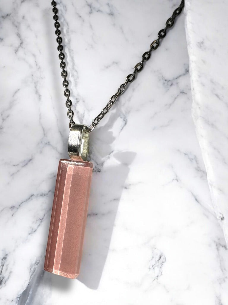 Minimal Glass Bar Pendant, Pink