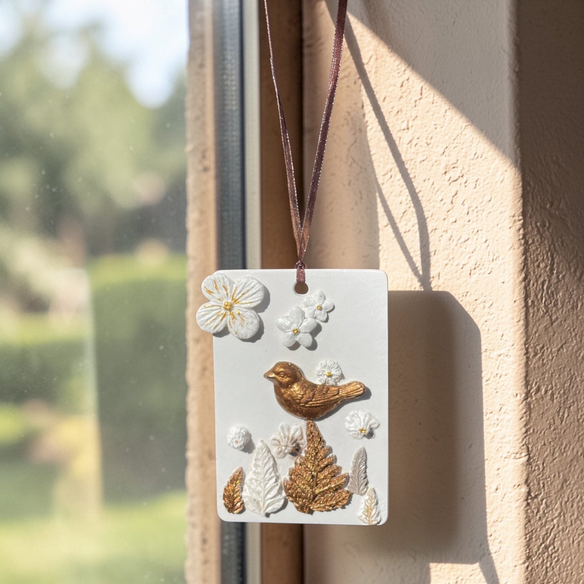 Little Golden Bird — Botanical Cast Wall Hanging - Wall Hanging - Eclectic Blue Studio