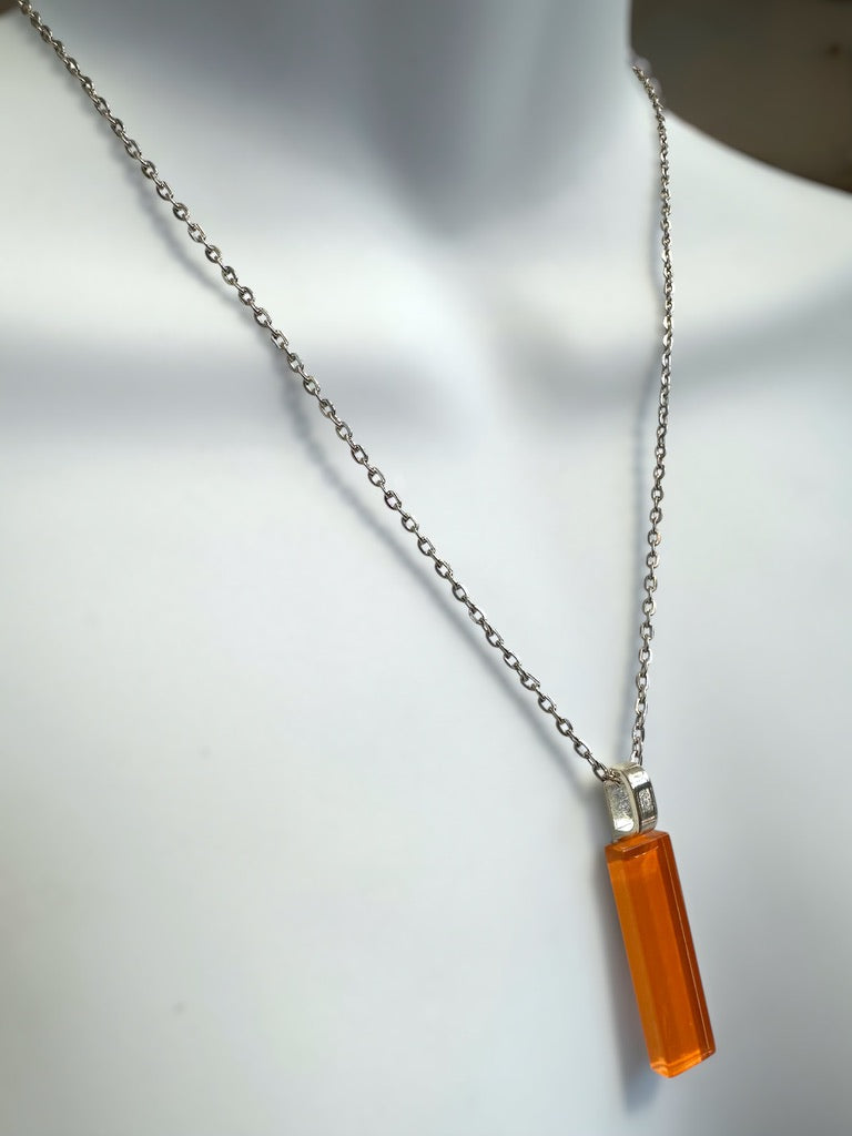Minimal Glass Bar Pendant, Orange