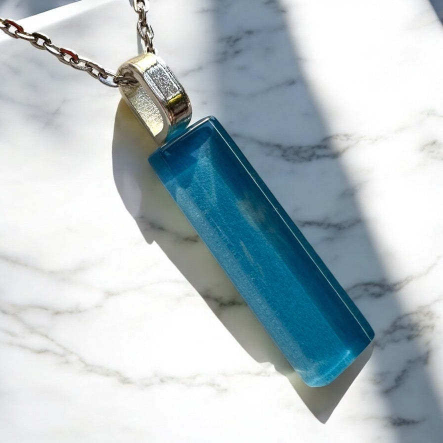 Minimal Glass Bar Pendant, Blues