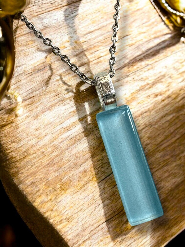 Minimal Glass Bar Pendant, Blues