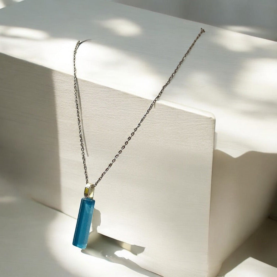 Minimal Glass Bar Pendant, Blues