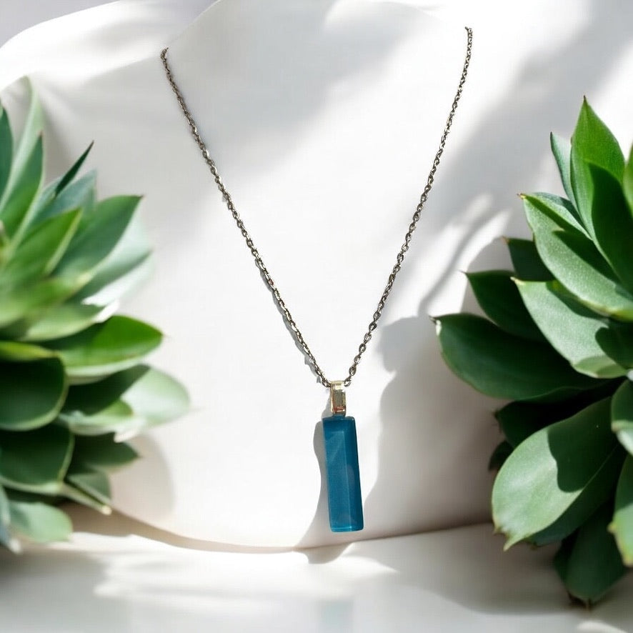 Minimal Glass Bar Pendant, Blues