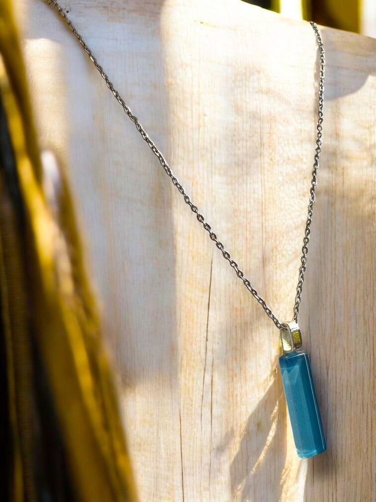 Minimal Glass Bar Pendant, Blues