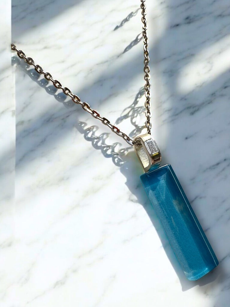 Minimal Glass Bar Pendant, Blues