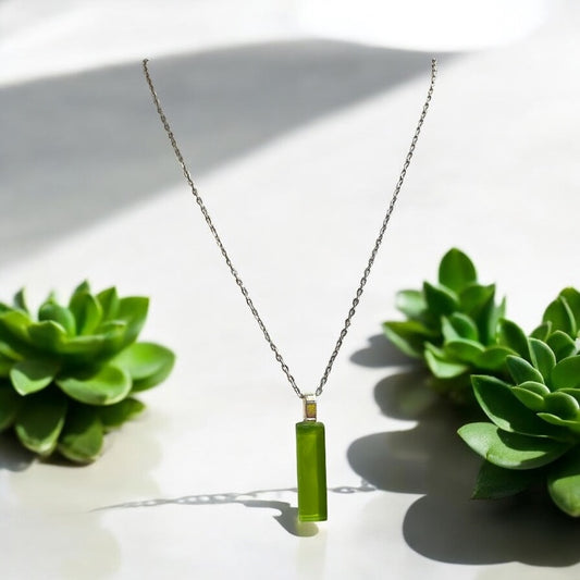 Minimal Glass Bar Pendant, Green