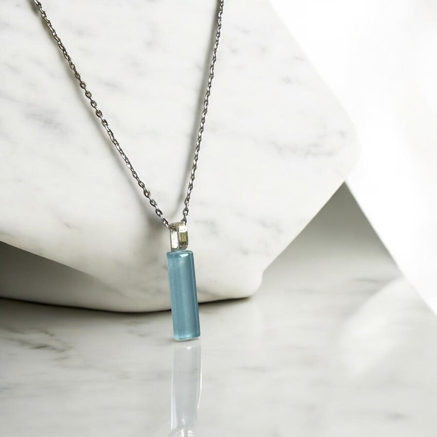 Minimal Glass Bar Pendant, Blues