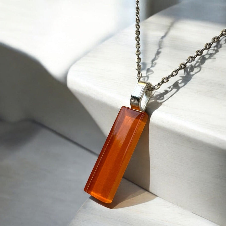 Minimal Glass Bar Pendant, Orange