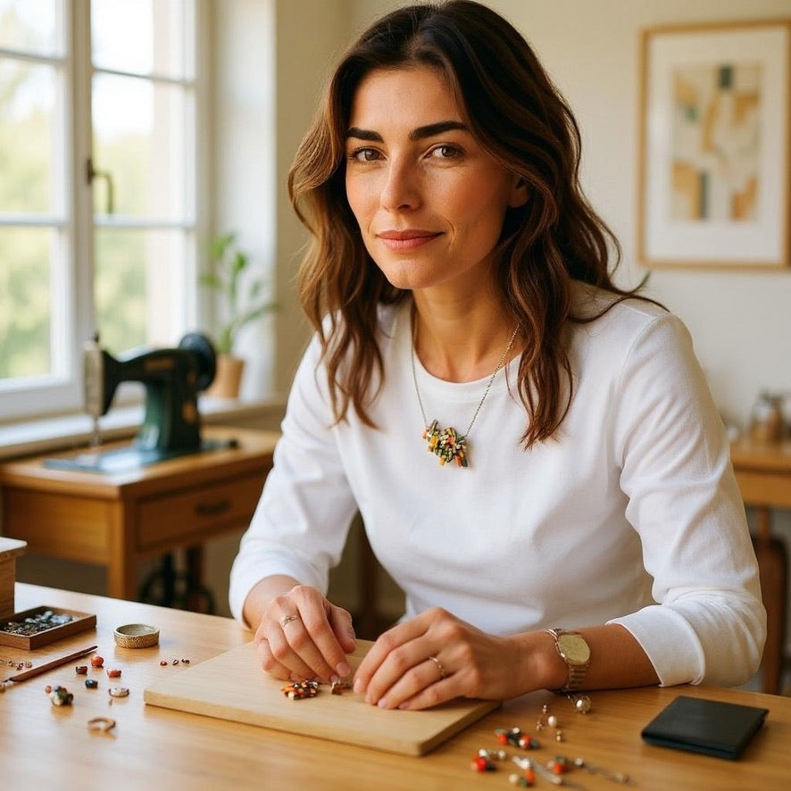 Multicolour Cluster Necklace - Upcycled Limited Edition