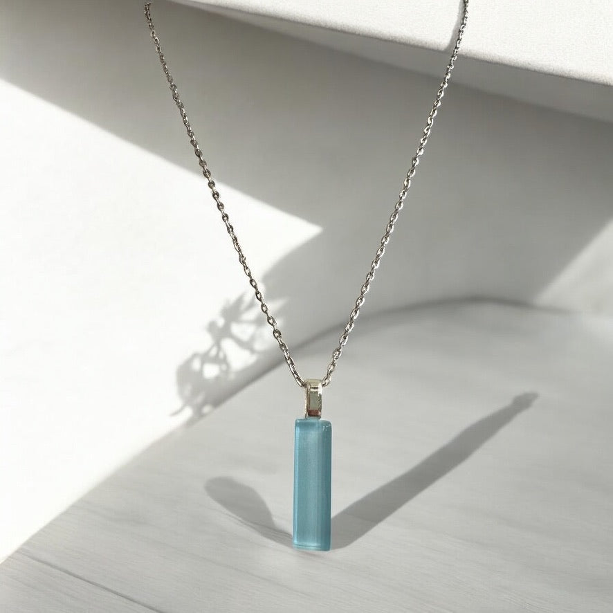 Minimal Glass Bar Pendant, Blues