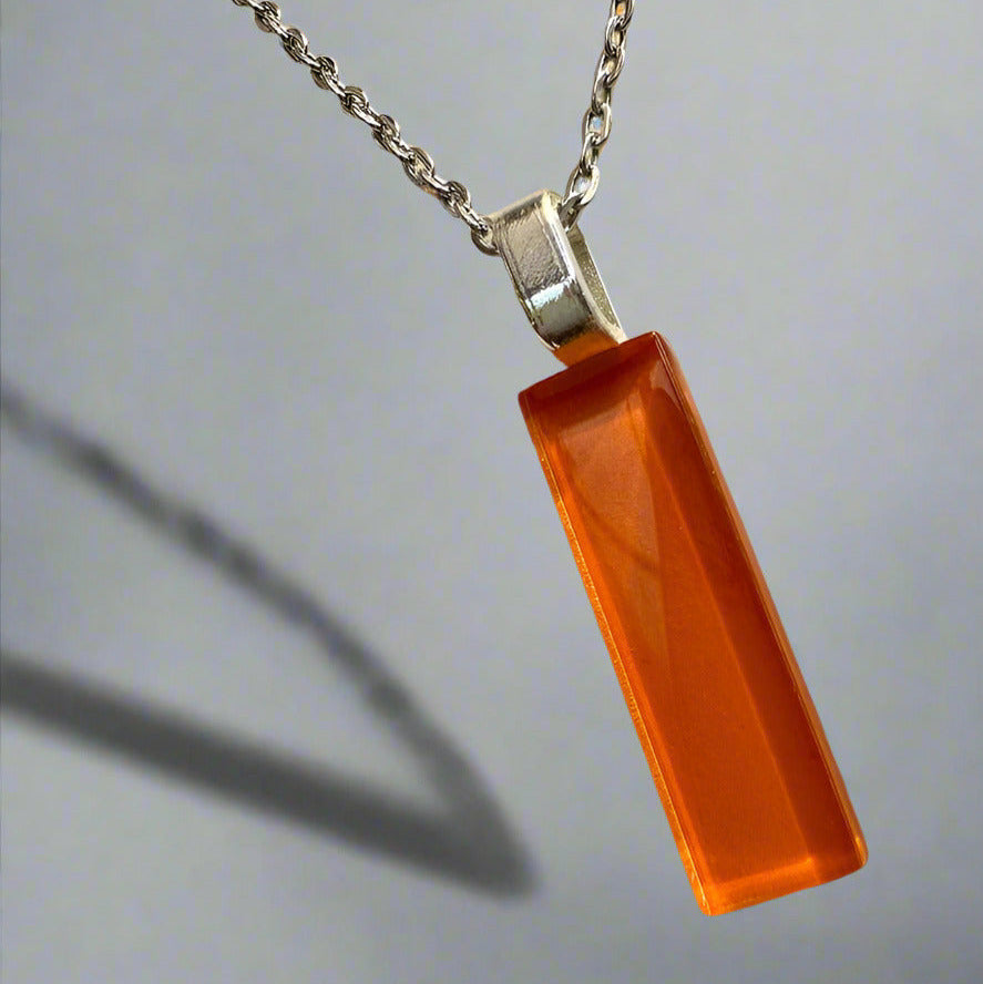 Minimal Glass Bar Pendant, Orange