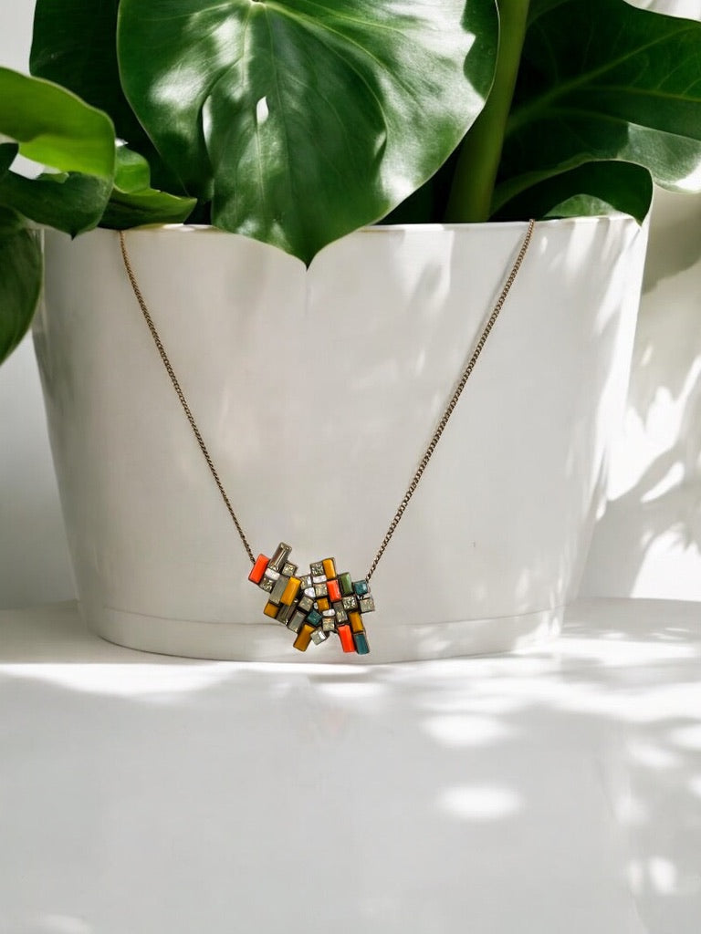 Multicolour Cluster Necklace - Upcycled Limited Edition