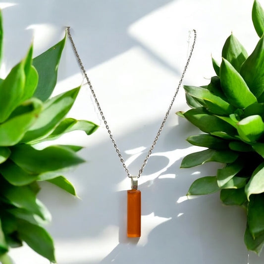 Minimal Glass Bar Pendant, Orange