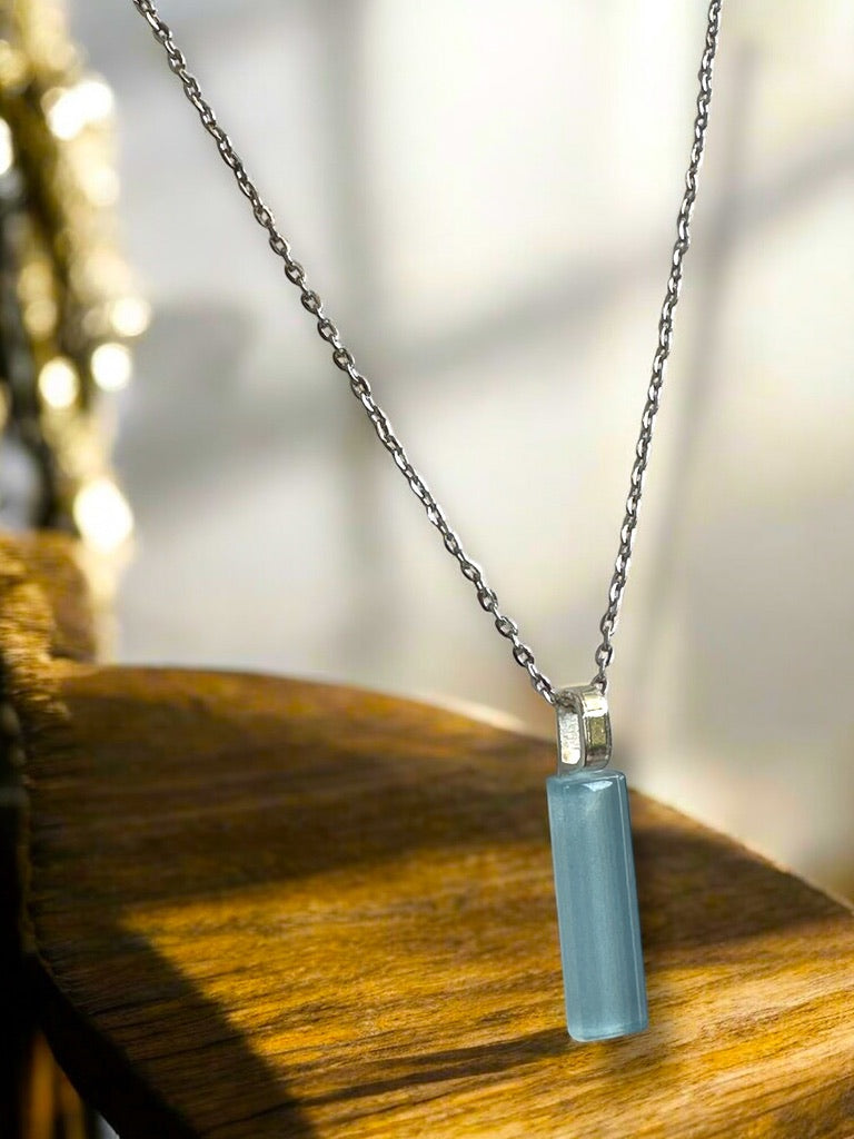 Minimal Glass Bar Pendant, Blues