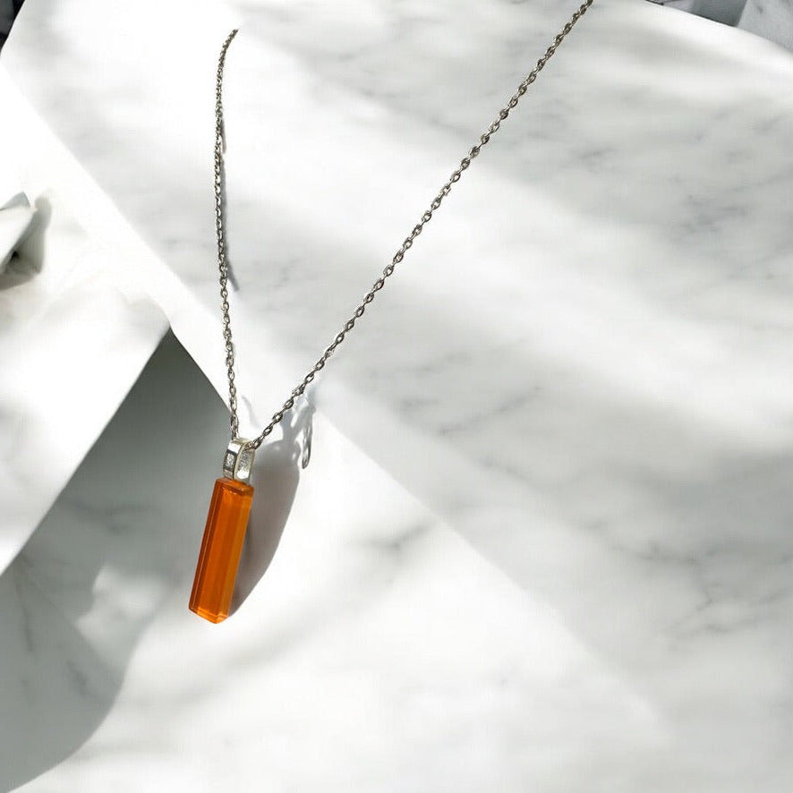 Minimal Glass Bar Pendant, Orange