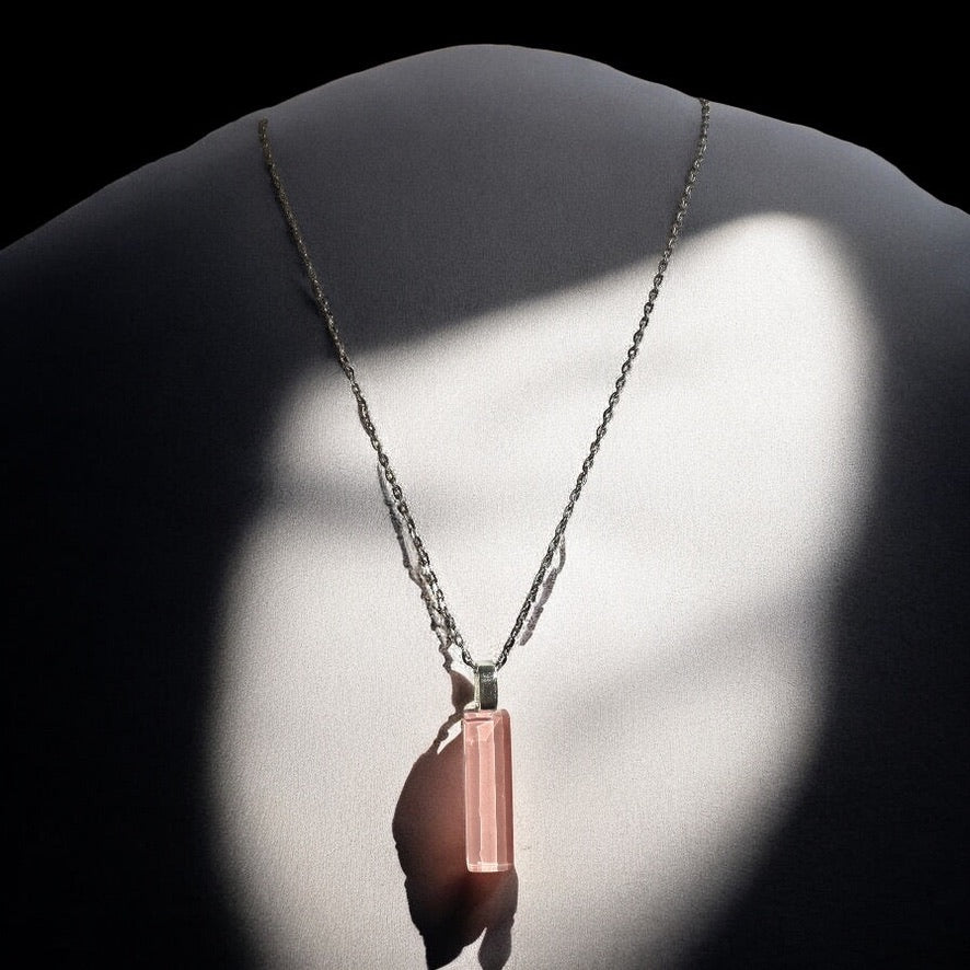 Minimal Glass Bar Pendant, Pink