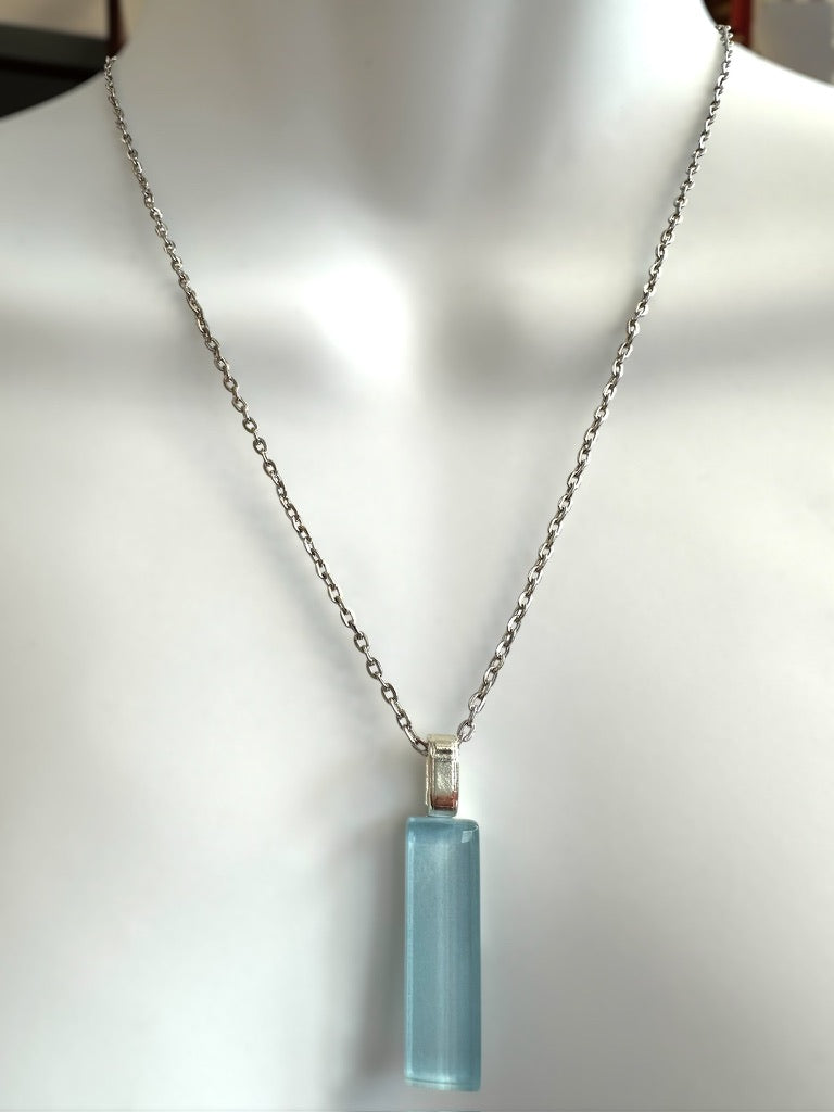 Minimal Glass Bar Pendant, Blues