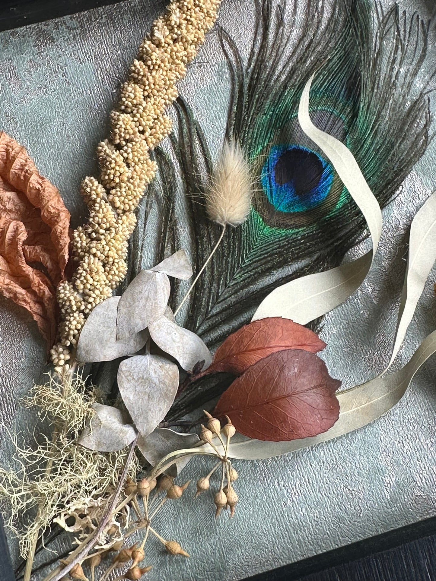 Peacock Still Natures — Framed Botanical Art - Visual Artwork - Eclectic Blue Studio