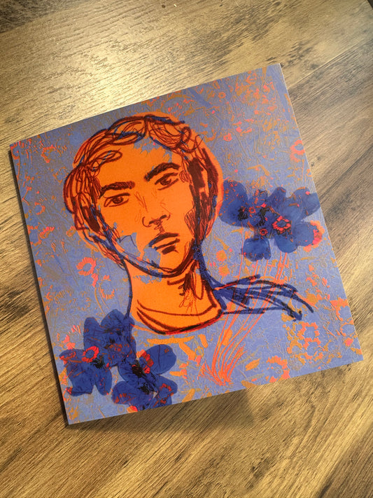 'Sun Amongst the Flowers', Square Greetings Card