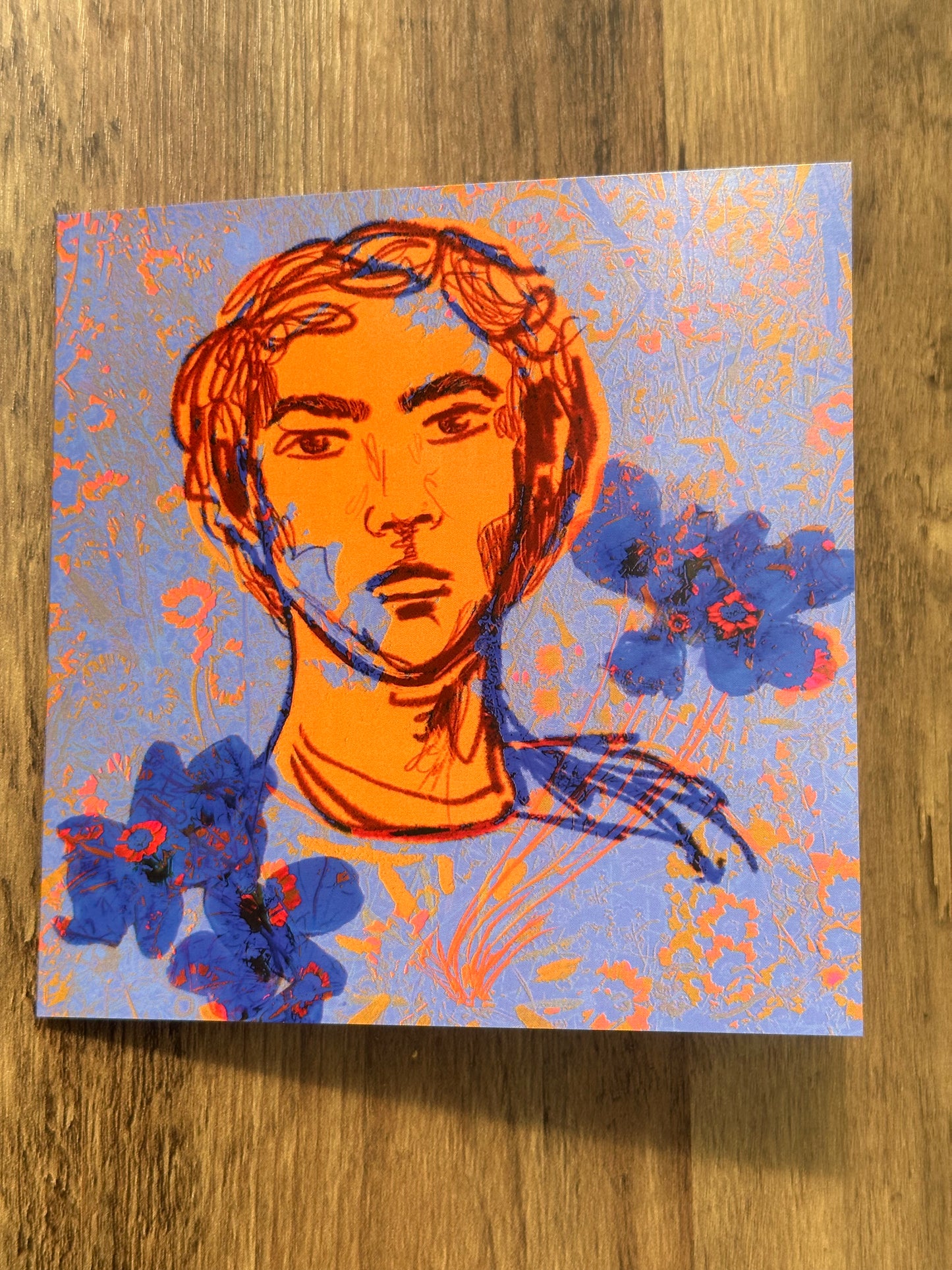 'Sun Amongst the Flowers', Square Greetings Card