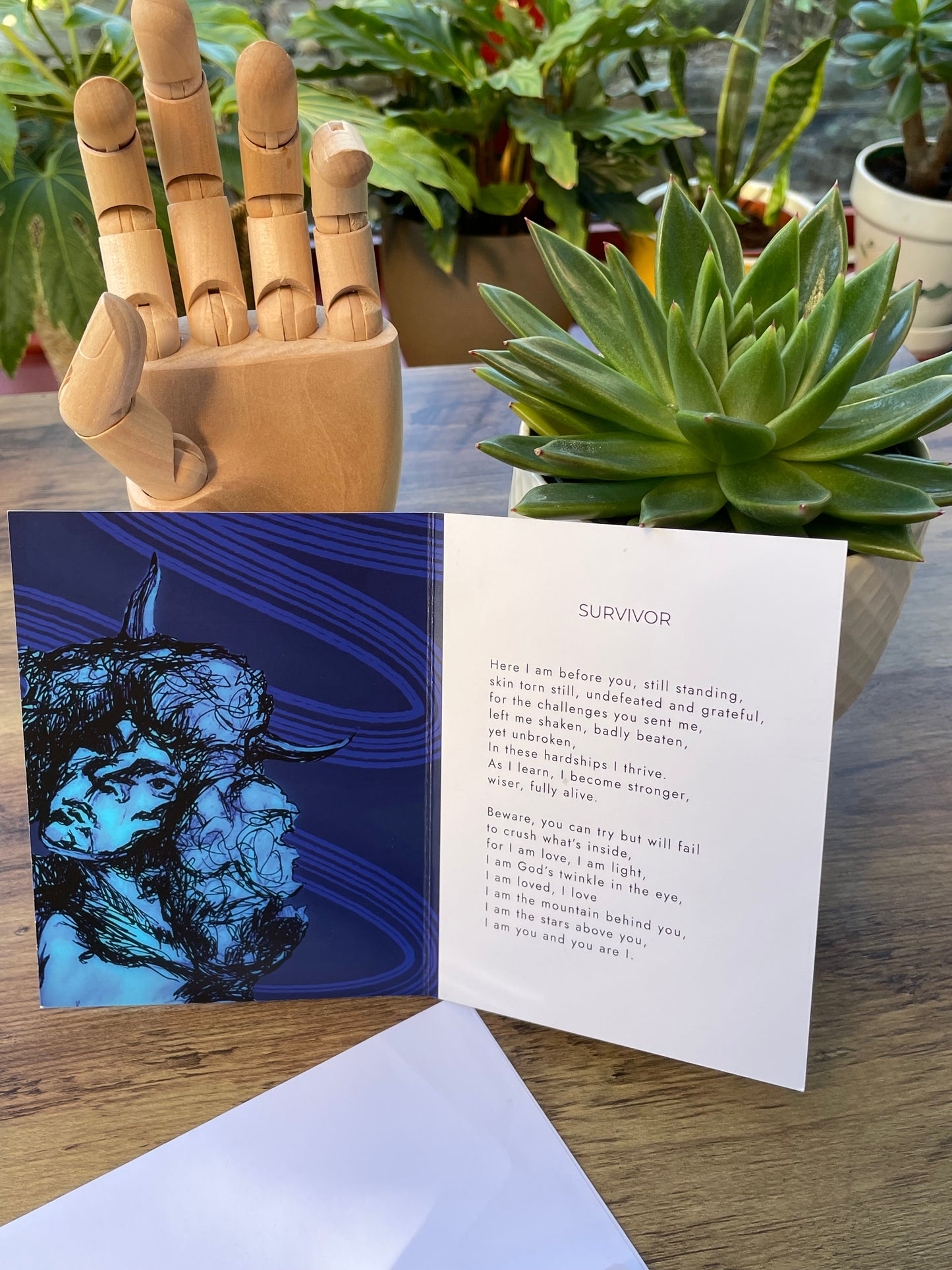 'Survivor' - The Strength Within Poetry Card | Original Illustrated Verse