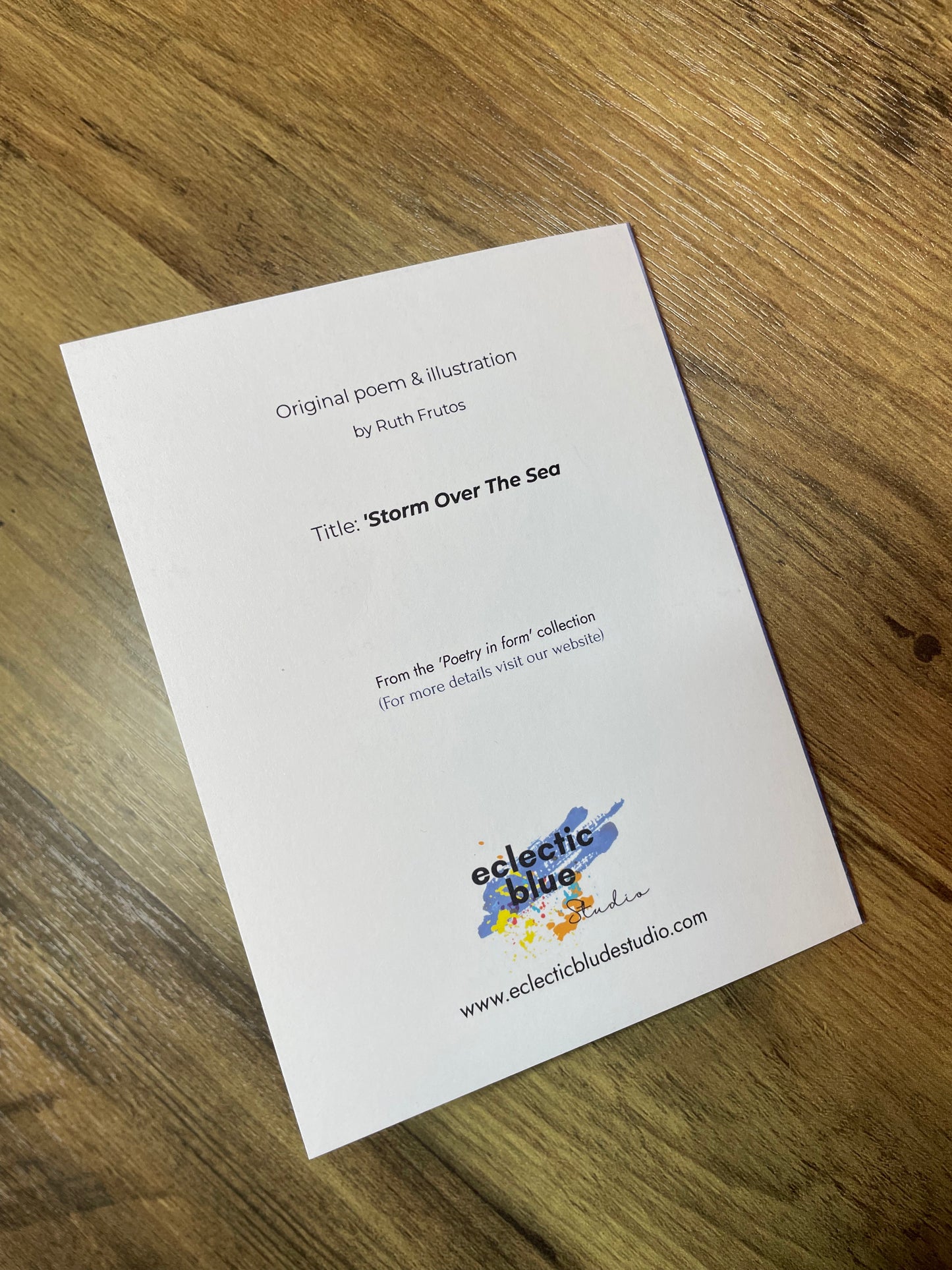 'Storm Over the Sea' - Impermanence & Courage Poetry Card | Original Illustrated Verse