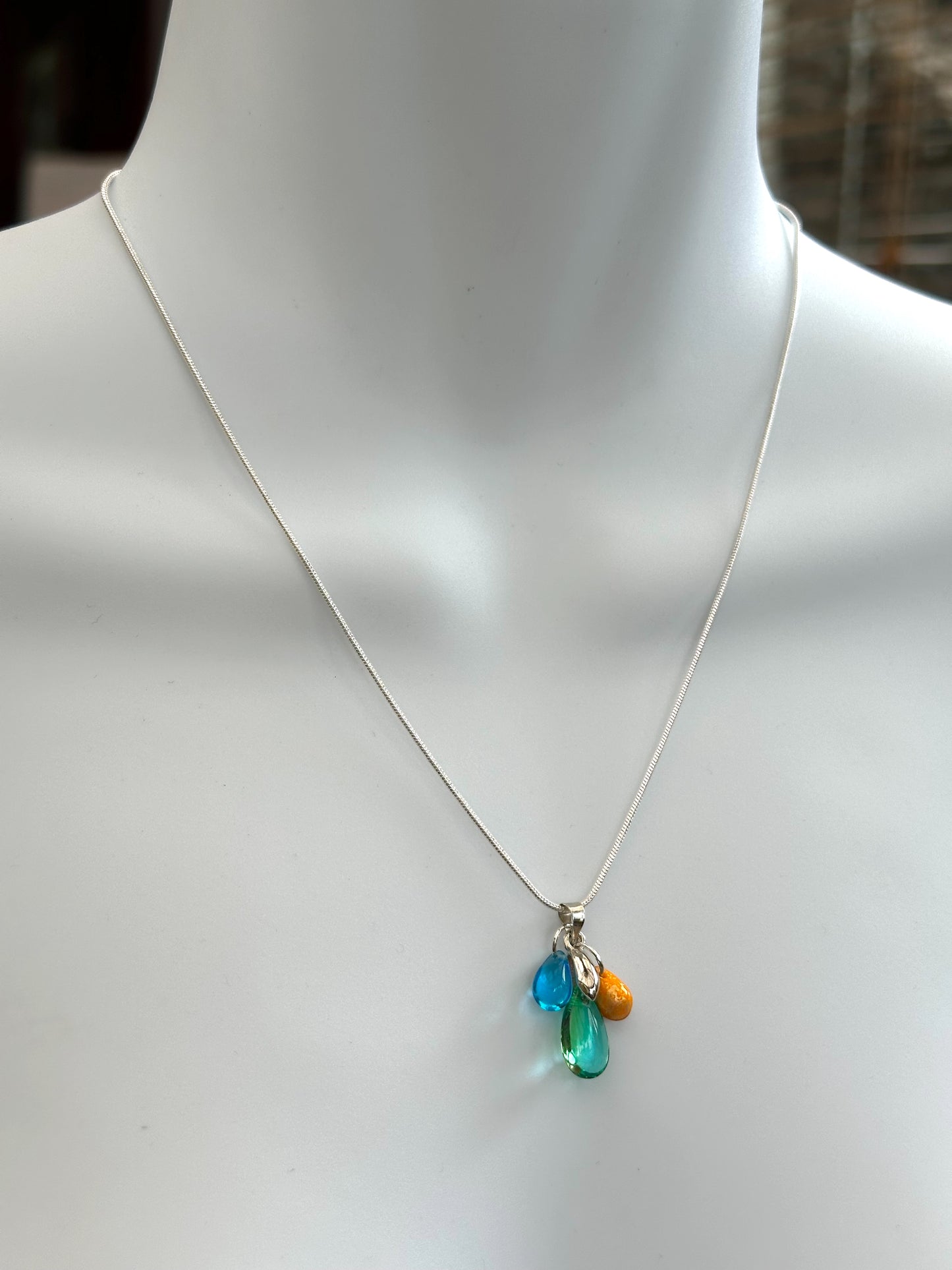 Teardrop Charms Pendant Necklace