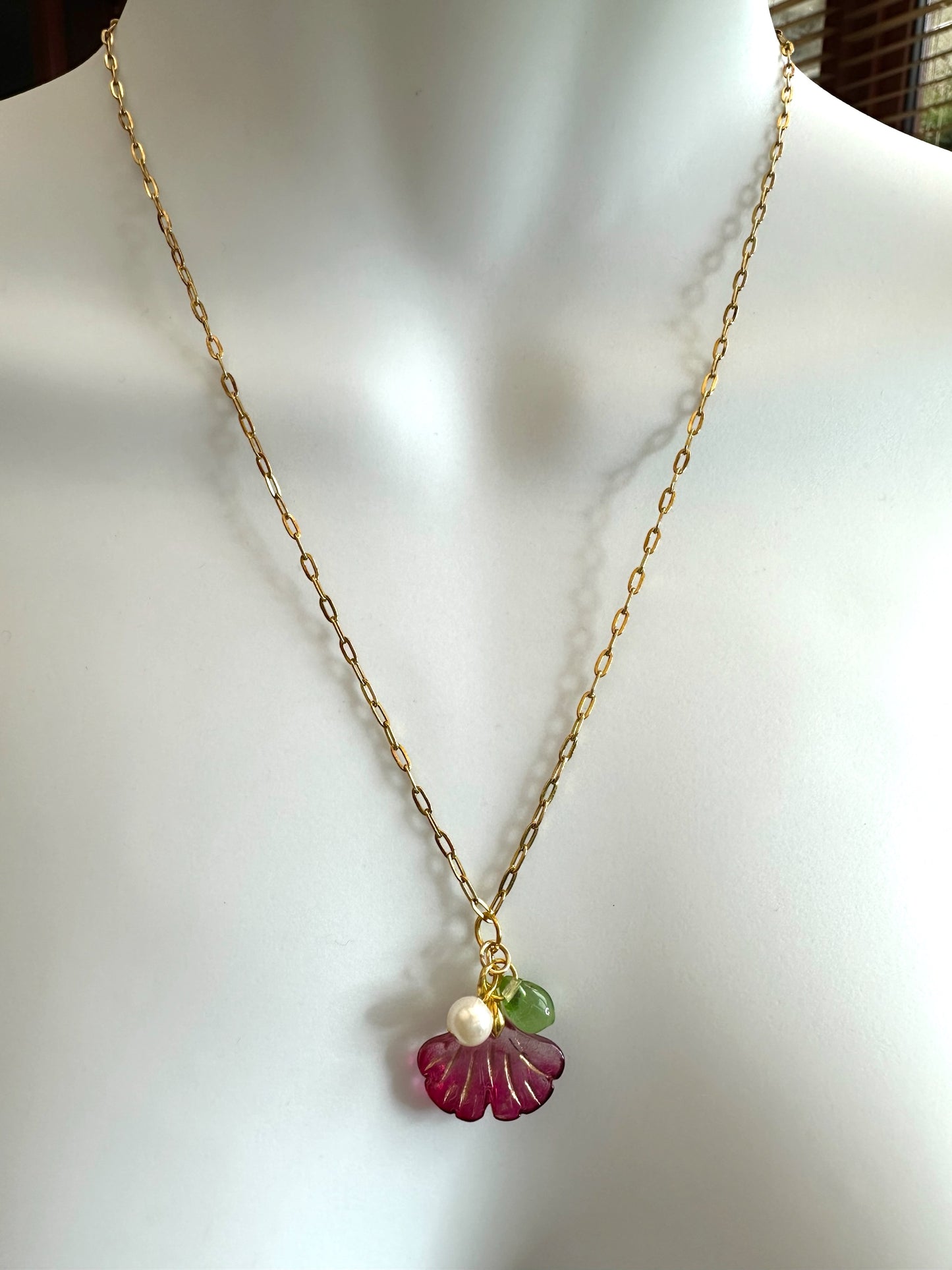 Charms Pendant Necklace, Magenta