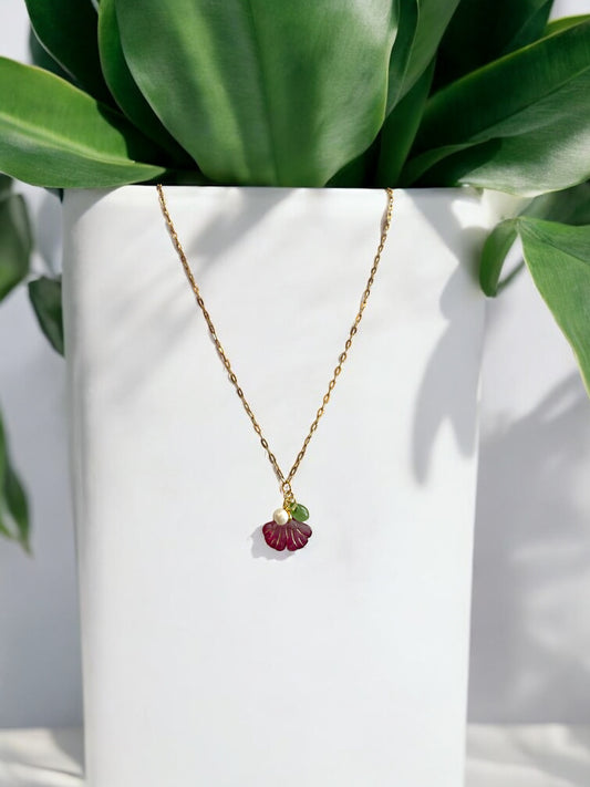 Charms Pendant Necklace, Magenta