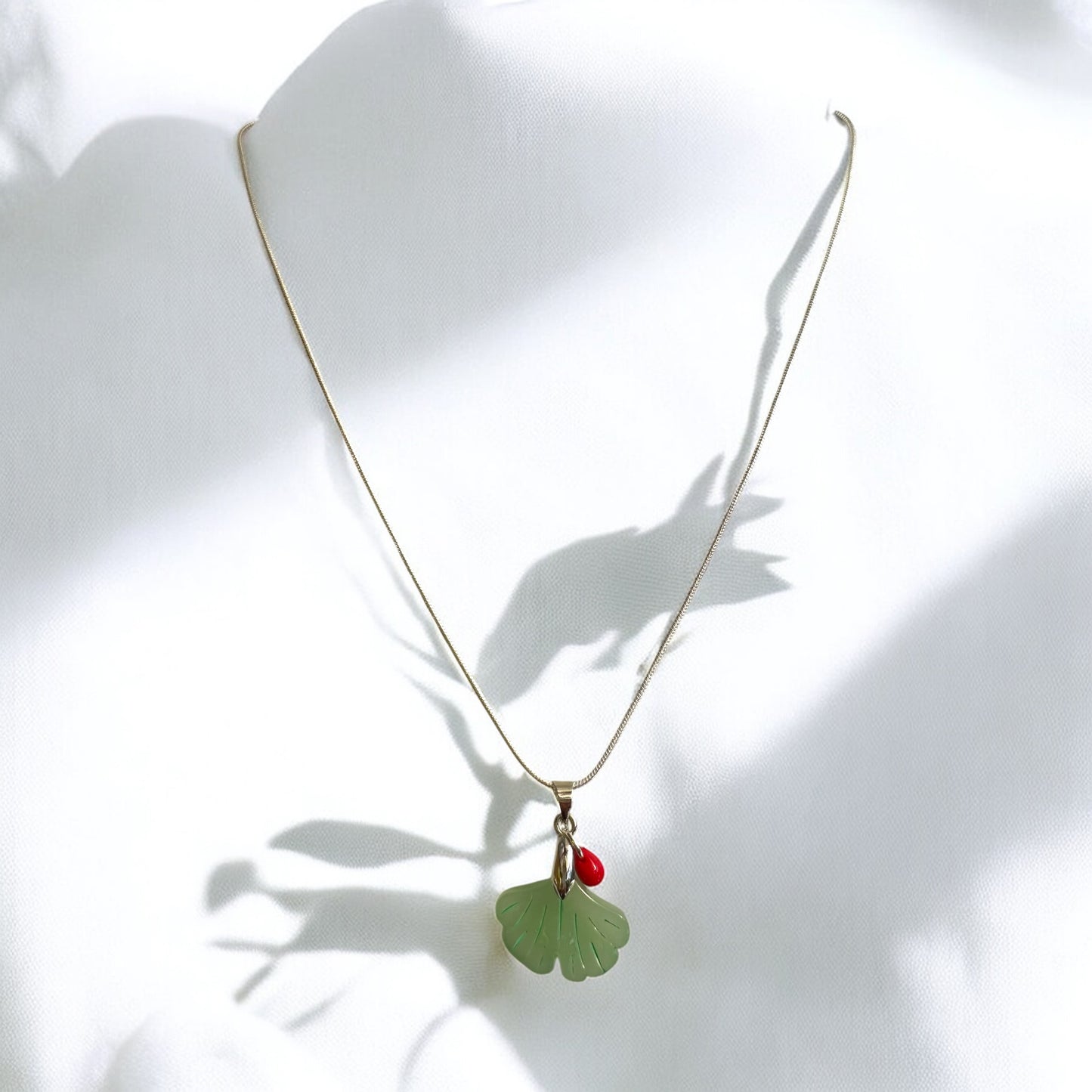 Charms Pendant Necklace, Pale Green