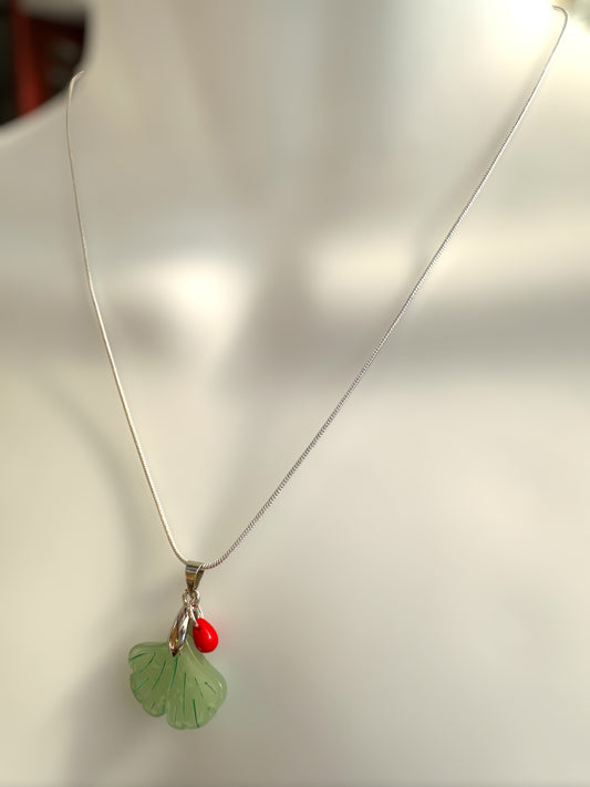 Charms Pendant Necklace, Pale Green