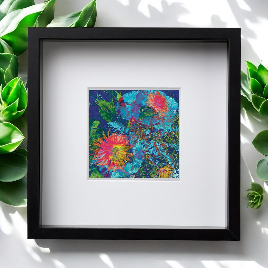 A Collection of Flowers, Set of Six Square Framed Prints