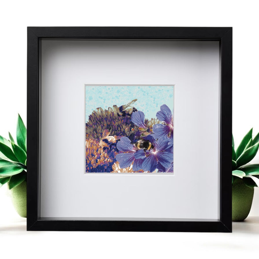 A Collection of Flowers, Set of Six Square Framed Prints