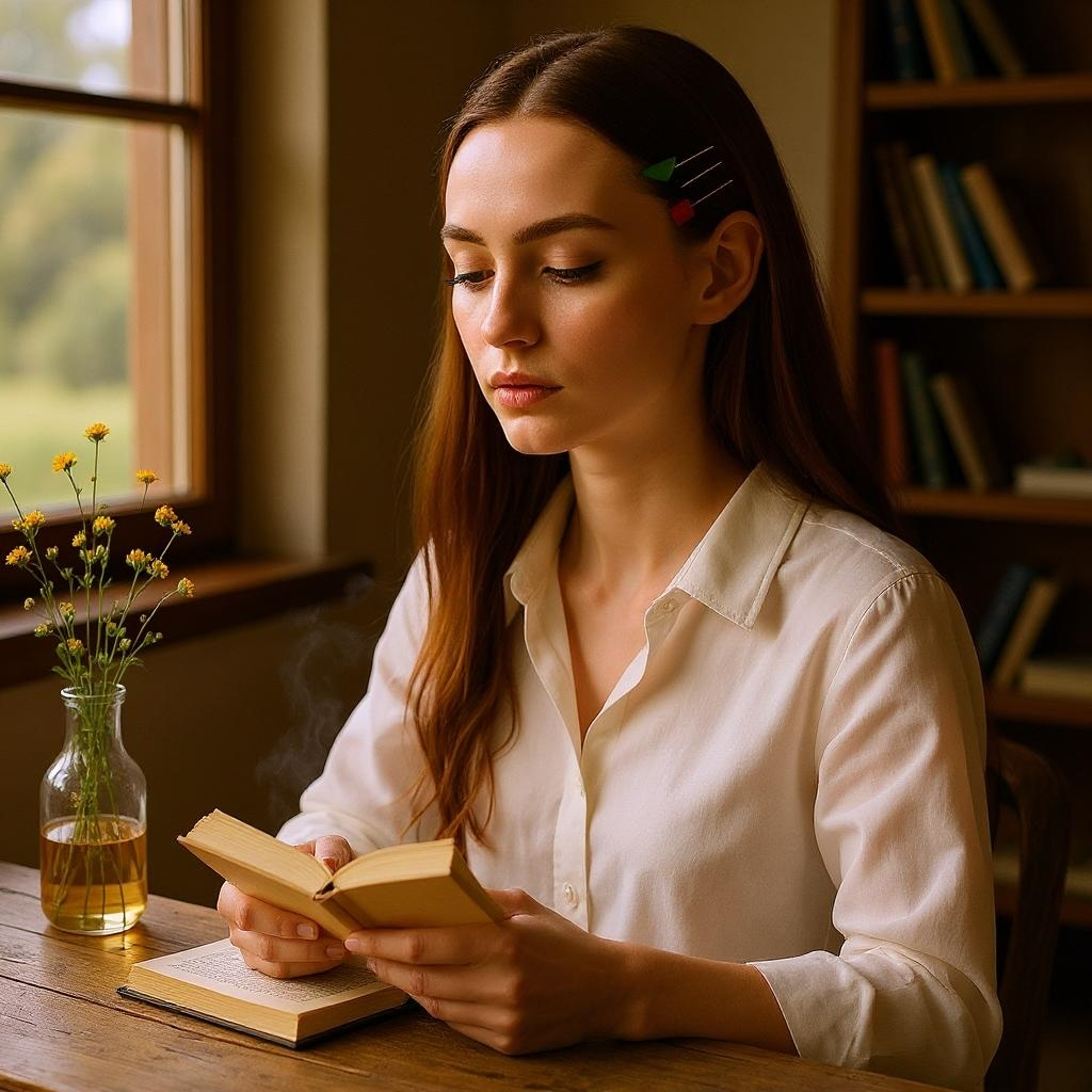 Glass Hair Pin Set, in Green, Purple & Red Orange