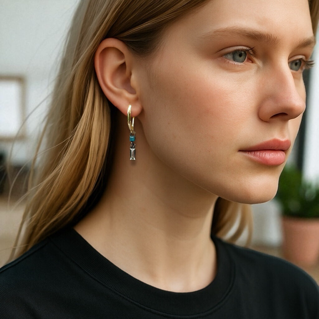 Minimal Chain Link Earrings, Medium - Upcycled Ltd Edition