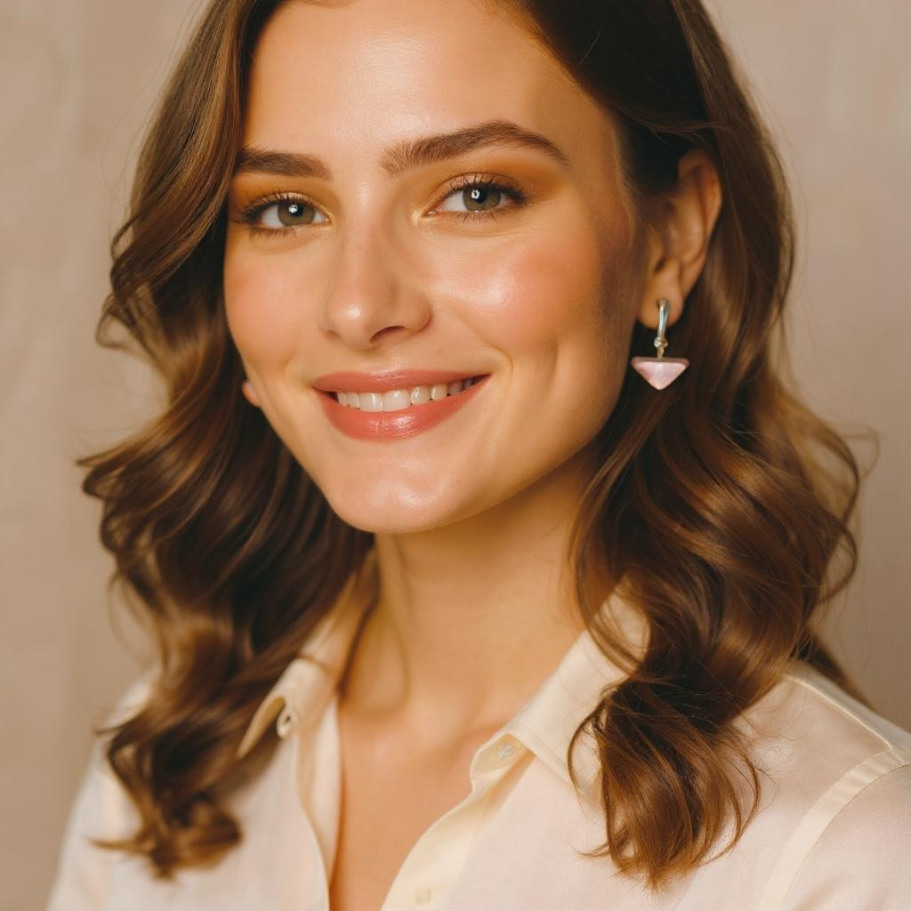 Minimal Glass Triangle Bar Stud Earrings, Pinks